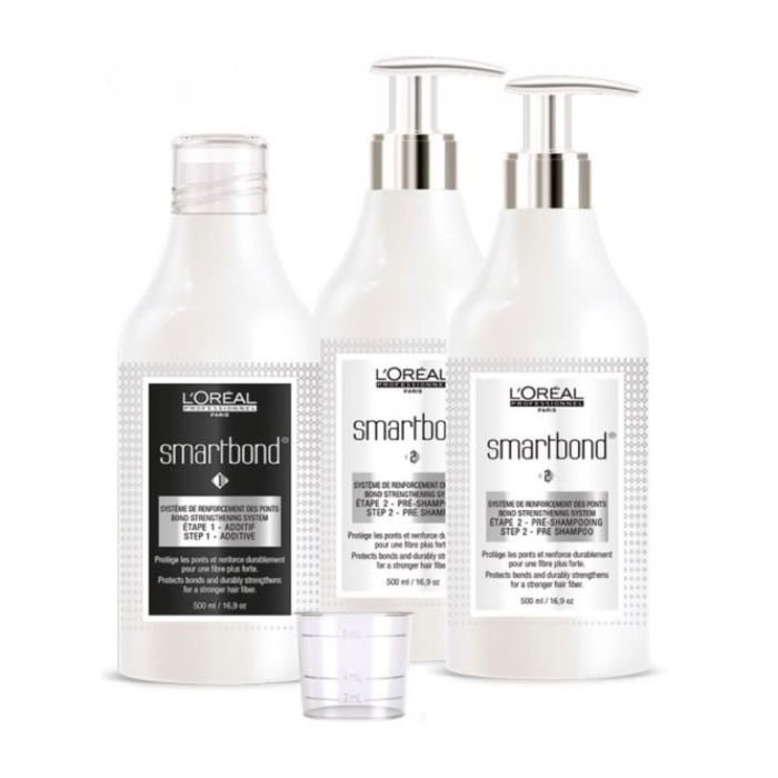 L'Oréal Professionnel Coffret SmartBond - 3 Flacons: 1x Step 1 Additif pour Coloration 500 ml + 2x Prétraitement Pré-Shampooing 500 ml - Kit Soin Cheveux Colorés L'Oréal Professionnel Coffret SmartBond - 3 Flacons: 1x Step 1 Additif pour Coloration 500 ml + 2x Prétraitement Pré-Shampooing 500 ml - Kit Soin Cheveux Colorés