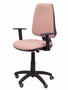 Chaise Elche Contact permament de base Tissu Rose pâle Structure polyamide noire Accoudoir 1D Sans appui-tête Roulettes pour moquette