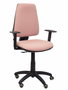 Chaise Elche Contact permament de base Tissu Rose pâle Structure polyamide noire Accoudoir 1D Sans appui-tête Roulettes pour moquette