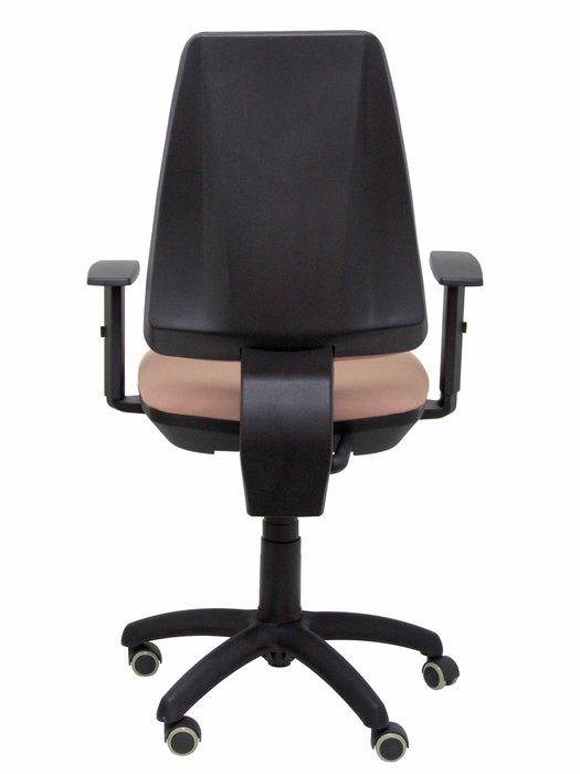 Chaise Elche Contact permament de base Tissu Rose pâle Structure polyamide noire Accoudoir 1D Sans appui-tête Roulettes pour moquette