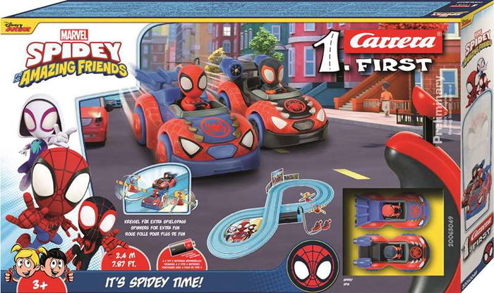 Carrera First Spidey It's Spidey Time! Circuit de course avec voitures Spidey et Spin