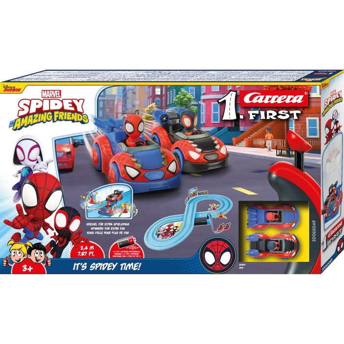 Carrera First Spidey It's Spidey Time! Circuit de course avec voitures Spidey et Spin