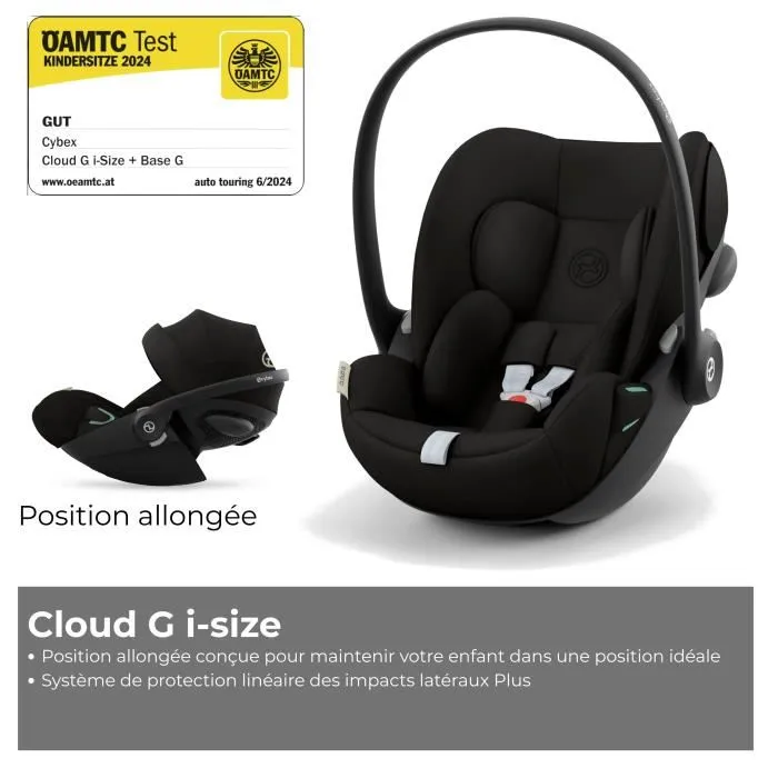 Cybex Poussette EOS PLUS + Cloud G Trio : Poussette convertible, siège auto extensible nouveau-né, nacelle convertible en siège