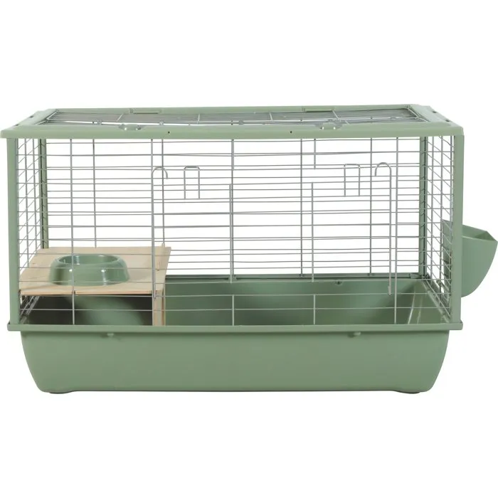 Zolux Cage à Rongeurs NéoLife Connect 80 x 52.5 x 48 cm pour Cochon d'Inde - Modulable, Verte avec Niche et Accessoires