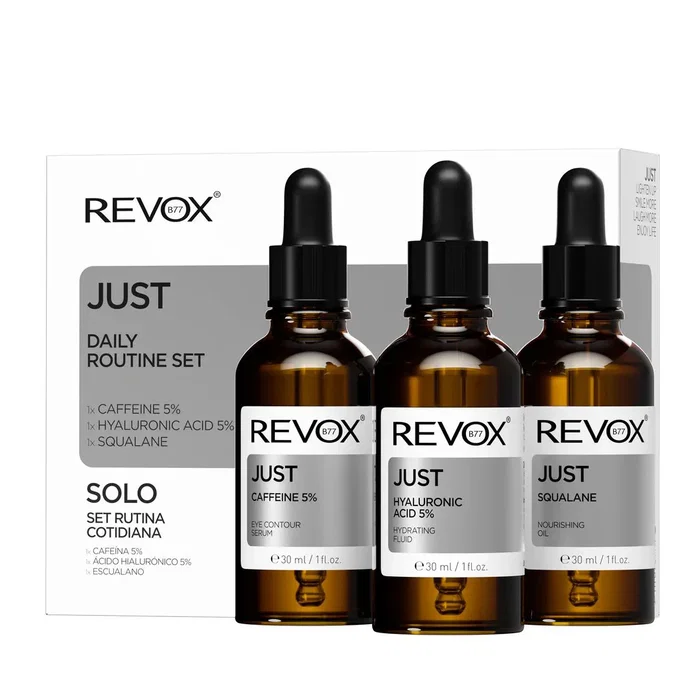 Revox B77 Daily Routine Set avec Squalane, Caféine 5% et Acide Hyaluronique 5% Revox B77 Daily Routine Set avec Squalane, Caféine 5% et Acide Hyaluronique 5%
