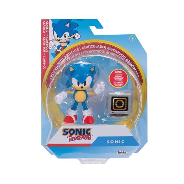 Jakks Pacific Figurine Sonic articulée 10 cm - Personnages assortis : Classic Sonic, Neo Metal Sonic, Rouge the Bat, Silver - Figurine PVC