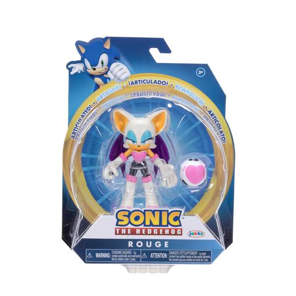 Jakks Pacific Figurine Sonic articulée 10 cm - Personnages assortis : Classic Sonic, Neo Metal Sonic, Rouge the Bat, Silver - Figurine PVC