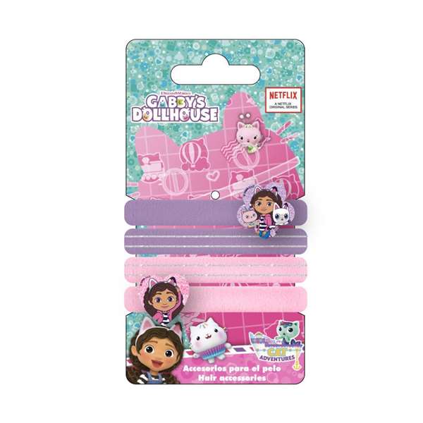 Cerdá Gabby's Dollhouse - Accessoires pour cheveux avec élastiques, 4 pièces, rose, à partir de 36 mois Cerdá Gabby's Dollhouse - Accessoires pour cheveux avec élastiques, 4 pièces, rose, à partir de 36 mois
