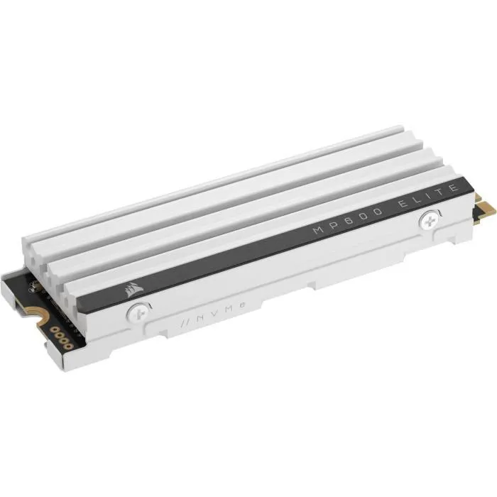 Corsair MP600 ELITE 1TB SSD Interne Gen4 PCIe x4 NVMe M.2 pour PS5 avec dissipateur LP - Blanc