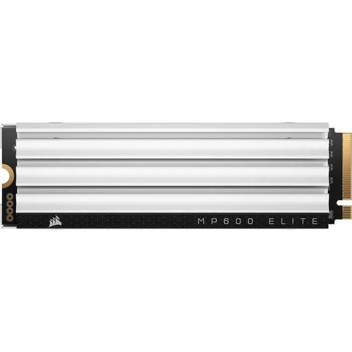Corsair MP600 ELITE 1TB SSD Interne Gen4 PCIe x4 NVMe M.2 pour PS5 avec dissipateur LP - Blanc