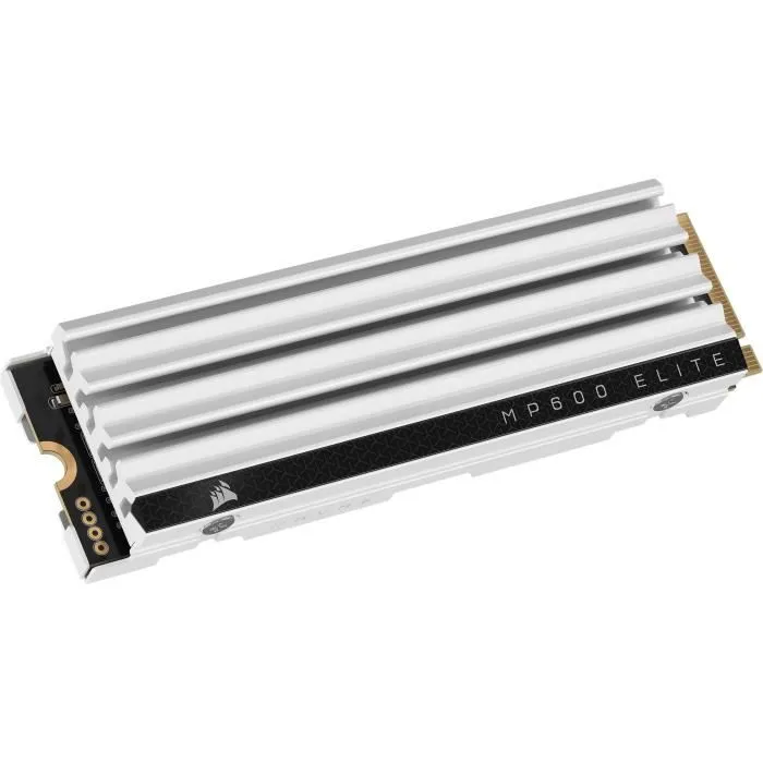 Corsair MP600 ELITE 1TB SSD Interne Gen4 PCIe x4 NVMe M.2 pour PS5 avec dissipateur LP - Blanc