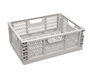 KioKids Caisse de rangement pliable en polypropylène gris 40x30x15 cm, apilable, pour organisation