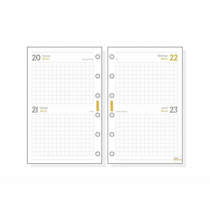 Recharge pour agenda Finocam C297 2026 7,3 x 11,4 cm