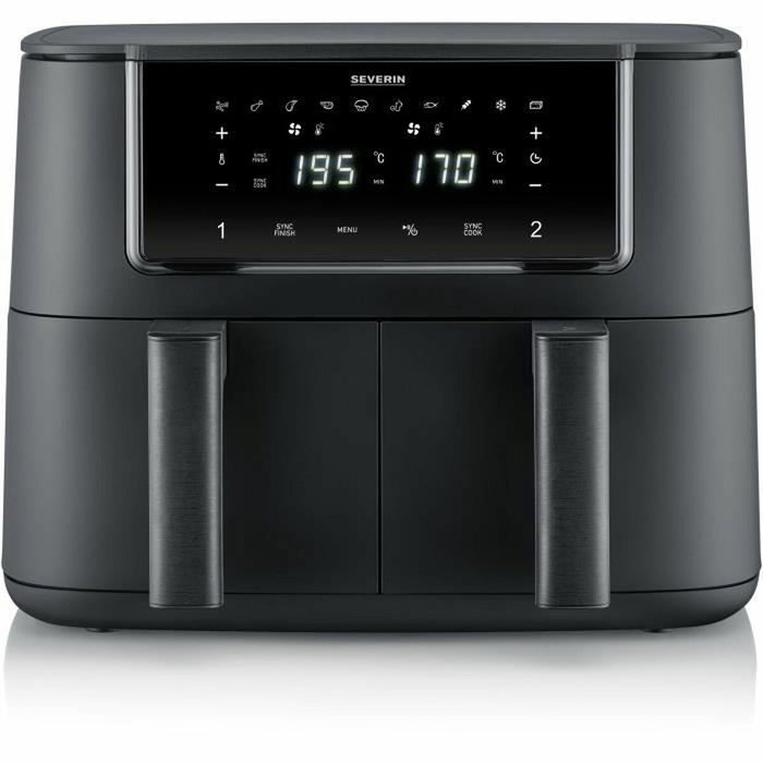 Severin FR2463 Friteuse à Air Double Cuve 8L Noir Severin FR2463 Friteuse à Air Double Cuve 8L Noir