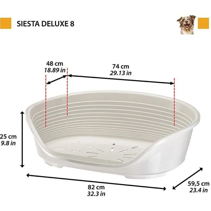 Ferplast Siesta Deluxe Panier pour Chien Grand Modèle 8 (82x59,5x25 cm) - Vert, Anti-dérapant avec Tête d'Appui Confortable Ferplast Siesta Deluxe Panier pour Chien Grand Modèle 8 (82x59,5x25 cm) - Vert, Anti-dérapant avec Tête d'Appui Confortable