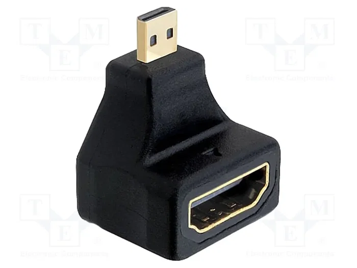 DELOCK Adaptateur Micro HDMI vers HDMI 90° noir DELOCK Adaptateur Micro HDMI vers HDMI 90° noir