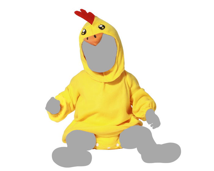 Déguisement Poulet Unisexe pour Bébé 24 Mois - Animal Jaune en Polyester avec Capuche et Body