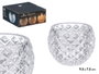 Giftdecor Porte-bougie en verre cristal rhombus transparent 9x7x9 cm (Set de 16)