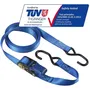 Master Lock 4367EURDAT - Kit de 4 sangles d'arrimage à cliquet, 5m x 25mm, capacité 300kg, avec crochets en S, bleu