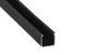 KIMERA HELSE Profil Aluminium Anodisé Noir avec Diffuseur Opal, Bouchons et Clips de Fixation 2.02m