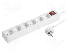 LOGILINK LPS202 Bloc d'alimentation 6 prises Schuko blanc