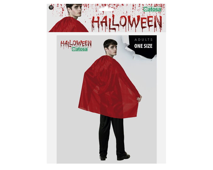 Capa rouge brillante pour déguisement adulte - Cape pour vampire, diable ou costume Halloween, longueur 100 cm - Accessoire thématique Capa rouge brillante pour déguisement adulte - Cape pour vampire, diable ou costume Halloween, longueur 100 cm - Accessoire thématique