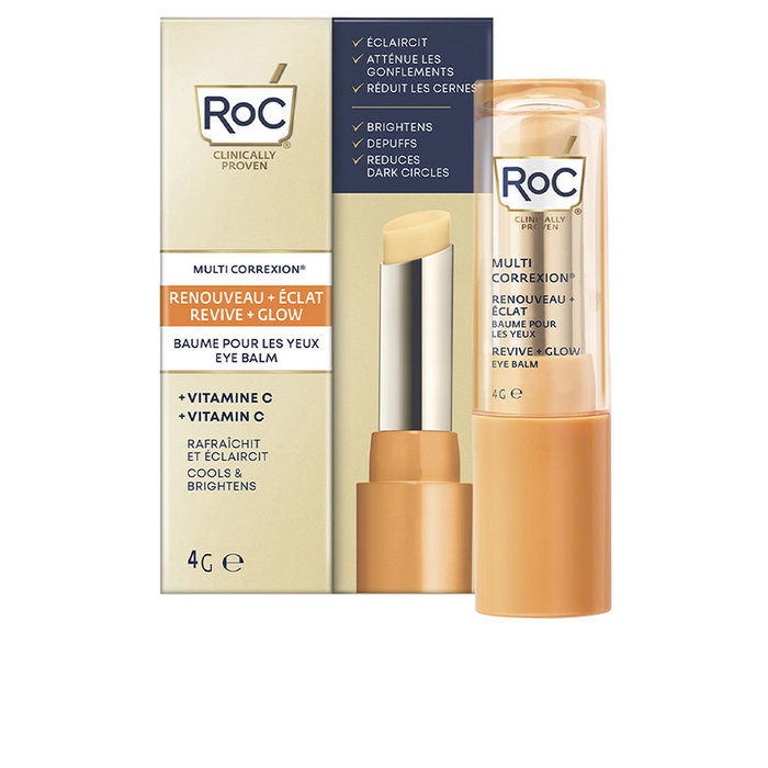 Roc Baume Contour des Yeux Revive & Glow Stick 4g - Enrichi en Vitamine C et Peptides pour Éclaircir le Regard, Atténuer Cernes et Poches Roc Baume Contour des Yeux Revive & Glow Stick 4g - Enrichi en Vitamine C et Peptides pour Éclaircir le Regard, Atténuer Cernes et Poches