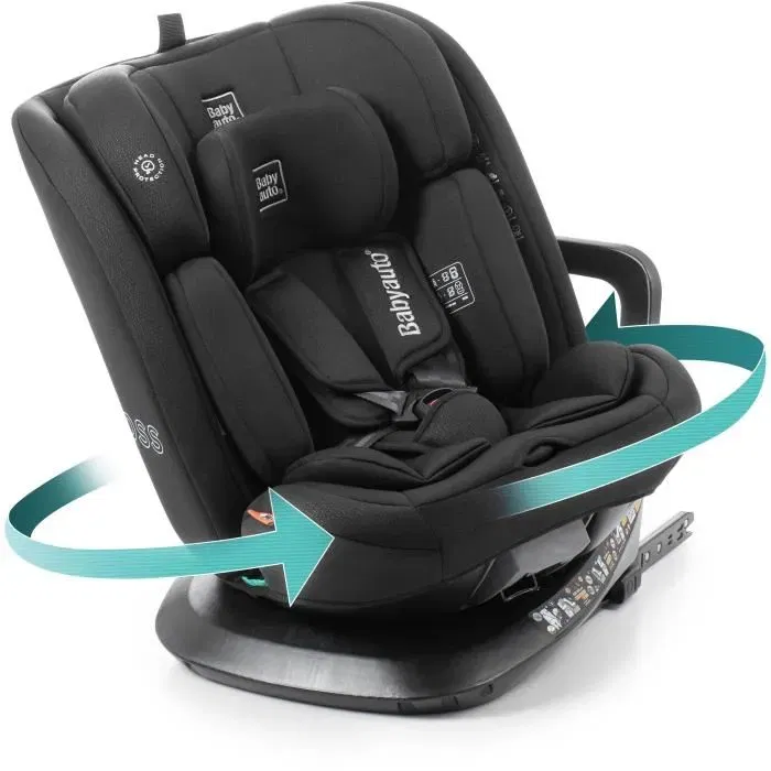 Babyauto ACROSS Siège auto pivotant 360°, Groupe 0/1/2/3 (40-150 cm), i-Size, Isofix, inclinable, avec réducteur, Noir Babyauto ACROSS Siège auto pivotant 360°, Groupe 0/1/2/3 (40-150 cm), i-Size, Isofix, inclinable, avec réducteur, Noir