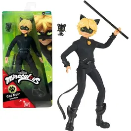 Bandai Poupée Mannequin Miraculous Chat Noir 26 cm - Réplique de Personnage de Série