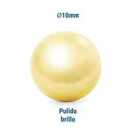 Q&Q Tachuela Lisa Hierro Latonado Ø10 Diam.Tach 10Mm. Acabado Pulido Brillo (Set de 100)