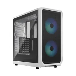 Fractal Design Focus 2 Boîtier PC Blanc avec Panneau Latéral en Verre Teinté Clair et Éclairage RGB