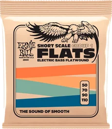 ERNIEBALL 2837 Jeu de cordes basse électrique Roundwound Flatwound Short Scale 50-110 Super Slinky