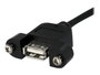 Startechcom Câble USB 2.0 Montage en Panneau 4 Broches vers USB A Femelle 30cm pour PC