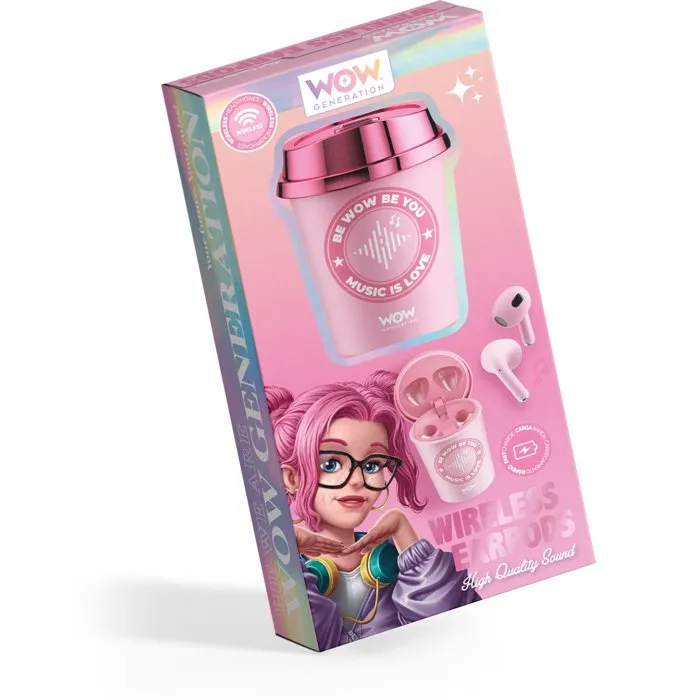 Wow Generation Talkie-Walkie Enfants LCD 16 Canaux Portée 1 km avec Lampe Torche et Attache-Ceinture - Rose