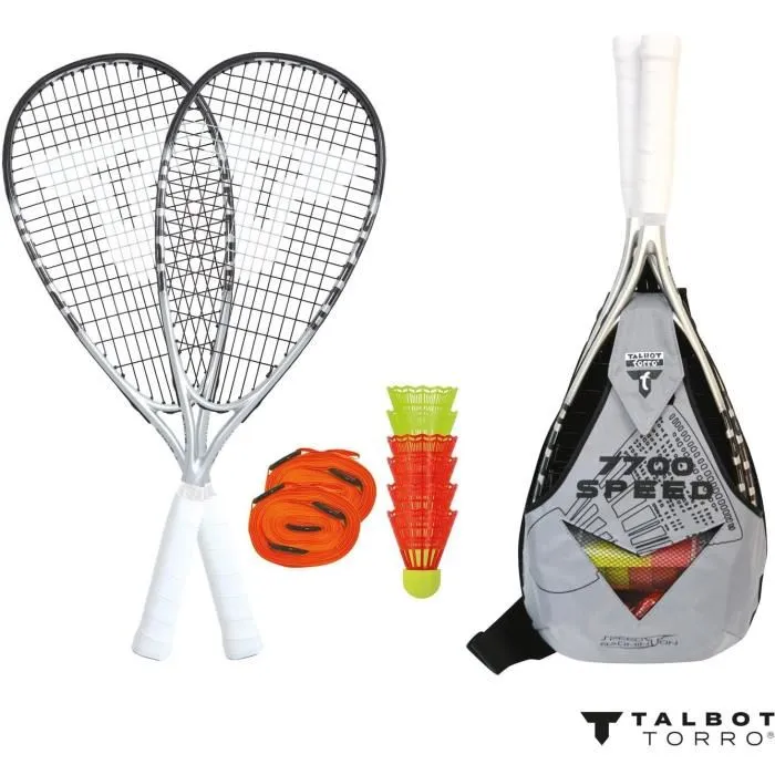Schildkröt Set de Speedbadminton Speed 7700 LED - Set complet avec raquettes graphite, navettes LED et sac à dos