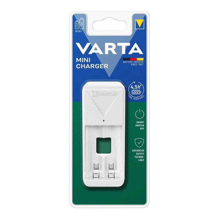Chargeur de batterie Varta 57656 101 401 Mini 2 Batteries Blanc AA/AAA Chargeur de batterie Varta 57656 101 401 Mini 2 Batteries Blanc AA/AAA