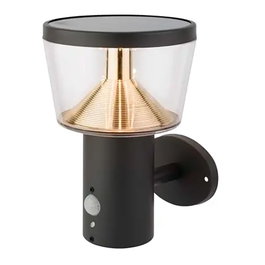 Lumineo Applique solaire murale anthracite avec capteur de mouvement, 40 LED