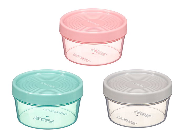 LEKNES Lot de 24 boîtes de conservation rondes 450 ml - Couleurs Assorties LEKNES Lot de 24 boîtes de conservation rondes 450 ml - Couleurs Assorties