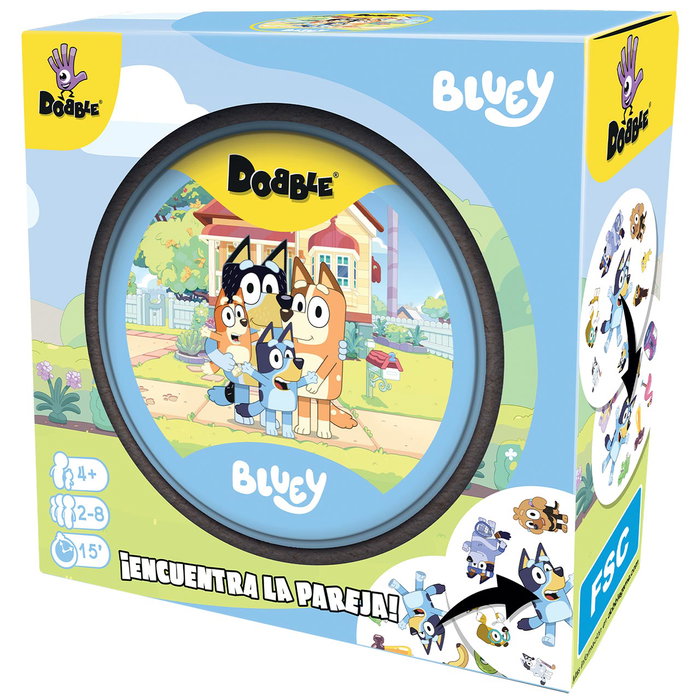 Asmodee Dobble Bluey - Juego Dobblu07Es - Jeu d'observation et de rapidité avec Bluey et Bingo - À partir de 6 ans Asmodee Dobble Bluey - Juego Dobblu07Es - Jeu d'observation et de rapidité avec Bluey et Bingo - À partir de 6 ans