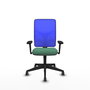PIQUERAS Y CRESPO Chaise Motilla Synchro Vert émeraude/Bleu, Accoudoirs 3D, sans appui-tête