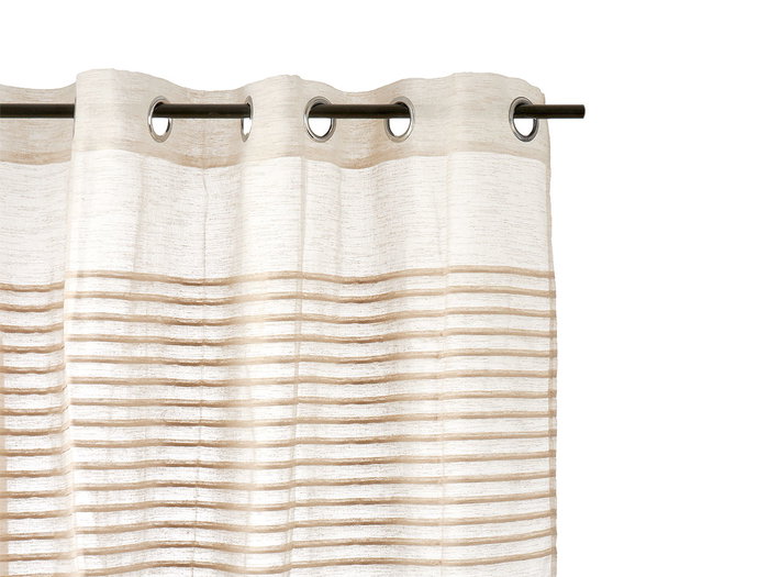 Giftdecor Rideau à plis beige 34x5x26.5 cm, plastique, ouvert 140x260 cm (Set de 6)