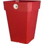 RIVIERA Soleilla - Pot de fleurs carré 39x39x36 cm, capacité 59 L, plastique 100% recyclable, rouge