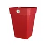 RIVIERA Soleilla - Pot de fleurs carré 39x39x36 cm, capacité 59 L, plastique 100% recyclable, rouge