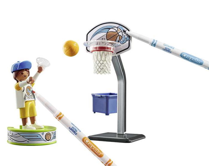 PLAYMOBIL Color Skater avec panier de basket 71516