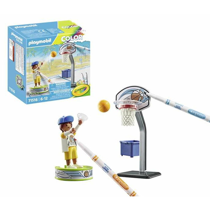 PLAYMOBIL Color Skater avec panier de basket 71516