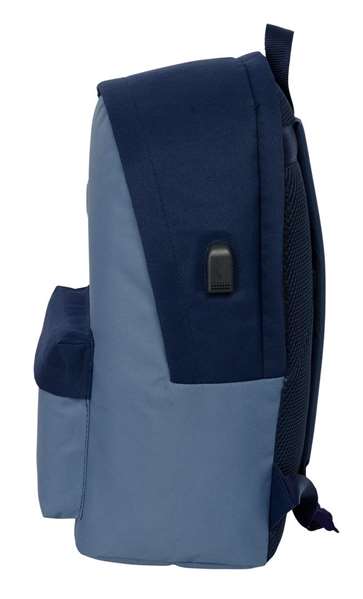 Safta - Mochila doble - Sac à dos double pour ordinateur portable 15,6 pouces avec port de charge USB, dimensions 31 x 44 x 18 cm, couleur bleue