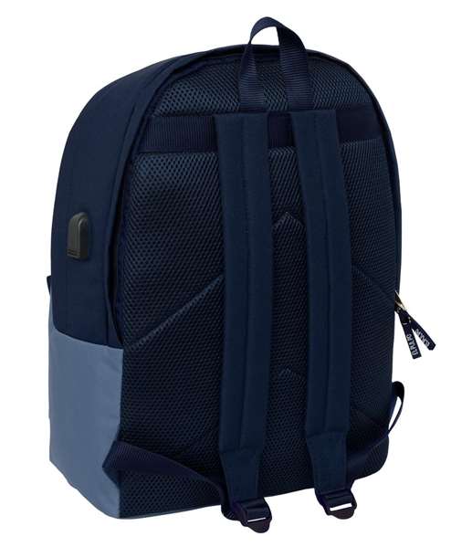 Safta - Mochila doble - Sac à dos double pour ordinateur portable 15,6 pouces avec port de charge USB, dimensions 31 x 44 x 18 cm, couleur bleue
