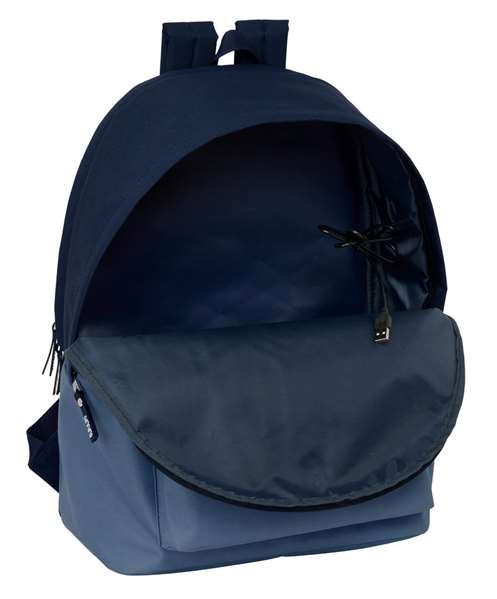 Safta - Mochila doble - Sac à dos double pour ordinateur portable 15,6 pouces avec port de charge USB, dimensions 31 x 44 x 18 cm, couleur bleue