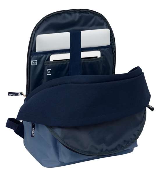 Safta - Mochila doble - Sac à dos double pour ordinateur portable 15,6 pouces avec port de charge USB, dimensions 31 x 44 x 18 cm, couleur bleue