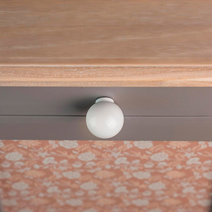 Rei Pomo pour meuble modèle 308, blanc, ø28 mm